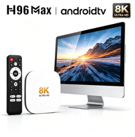 Boîtier TV intelligent 2026 H96 MAX M2 Plus 8K Android 14 Quad Core HDR BT 5.4 Wifi 6 avec Assistant vocal Lecteur multimédia Décodeur TV