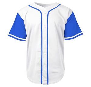 Maillot de Baseball vierge jeunesse avec bouton de Logo de nom d'équipe brodé à manches courtes vêtements de sport unis uniforme respirant - Product Image 1