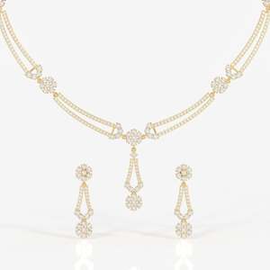 Collier en or 18 carats avec diamant de laboratoire de luxe de Vienne pour les occasions de mariage - Product Image 1