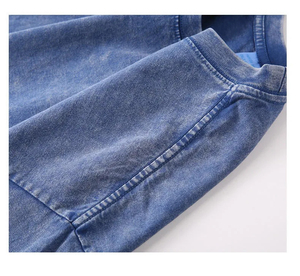 Camiseta Oversize de Algodón con Lavado Ácido para Hombre, Estilo Retro Vintage, Lavado Desgastado, Ajuste Holgado, Urbana, Venta al por Mayor - Product Image 4