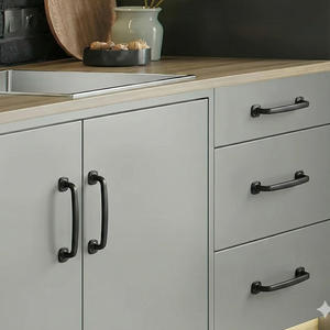 Poignée d'armoire moderne européenne noire mate en alliage de zinc écologique et durable pour commode de cuisine tiroir armoire - Product Image 4