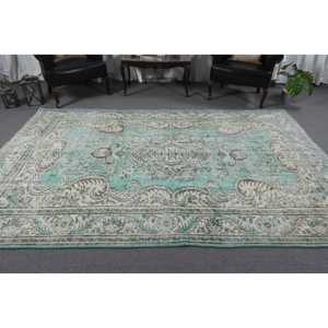 Tapis turc vintage 5,4x9,6 pieds, tapis en laine marocaine bleu - Product Image 3