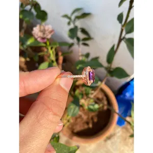 Amethyst Cushion Cut <b>Ring</b> 925 Sterling Silver Handmade Gemstone Jewelry Wholesale Supplier - Product Image 4