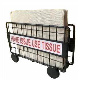 Porte-serviettes en papier de soie rustique en fer forgé noir pour la cuisine et la table avec couche de poudre noire - Product Image 1