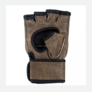 Guantes de Entrenamiento de Boxeo MMA de Cuero Hechos a Medida, Transpirables, Duraderos, para Sparring, Medios Dedos, Antideslizantes, con Correa de Muñeca Ajustable - Product Image 2