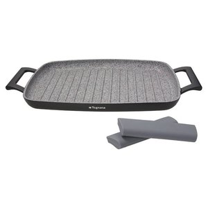 กระทะย่างอะลูมิเนียมเคลือบกันติด AMBIZIOSA ขนาด 28x28 ซม. สีดำและสีเทาหิน รุ่น WL7915LGRTG สำหรับกระทะย่าง Tognana - Product Image 1