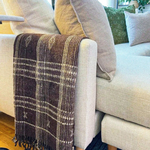 Manta de tiro de lana a cuadros 100% Merino puro para invierno acogedor sofá dormitorio decoración del hogar hecho a mano al por mayor - Product Image 3