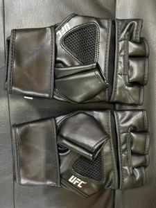 Gants de combat professionnels de haute qualité pour compétition UFC MMA, en cuir, demi-doigts, paume ouverte, pour entraînement de kickboxing, noirs - Product Image 6