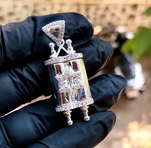 จี้ดาวเดวิดประดับเพชรโมอิสซาไนต์ VVS ชุบทองคำขาวบนเงินแท้ 925 สไตล์ฮิปฮอปสุดเท่สำหรับผู้ชาย - Product Image 4