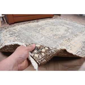 พรมตุรกีวินเทจ ขนาด 6.5x9.3 ฟุต (199x283 ซม.) สีน้ำตาลเทา ลายดอกไม้ - Product Image 4