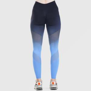 Custom Designed Futuristic Breathable Seamless Spandex/<b>Nylon</b> <b>Leggings</b> Active Wear Tights in Blue for Plus Sizes XS to XL - Product Image 2