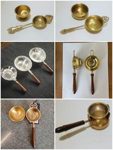 ที่กรองชาทองเหลืองแท้สำหรับครัว บ้าน โรงแรม หรือร้านอาหาร พร้อมแปรงทำความสะอาด อุปกรณ์ครัว - Product Image 4