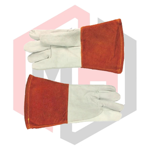 ถุงมือหนังทนความร้อน ทนไฟ ป้องกันไฟฟ้าสถิต สำหรับงานเชื่อม งานปิ้งย่าง งานบาร์บีคิว งานเตาผิง  ขนาด 11 ออนซ์ 14 นิ้ว - Product Image 6