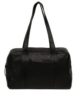 Petit sac de voyage de luxe noir en cuir, sac de cabine sous siège, sac de sport, sac à main, sac de transport personnel, doublure polyester, USA - Product Image 4