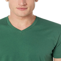T-shirt pour homme 100% coton de haute qualité, col en V, coupe classique, uni, respirant, écologique, haut décontracté d'été