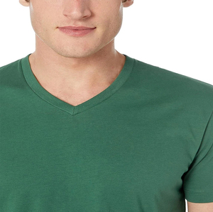 Camiseta de algodón 100% para hombre, V con cuello en diseño de moda, camisetas sólidas ajustadas, camisetas para hombre, camisetas de manga corta para hombre - Product Image 3