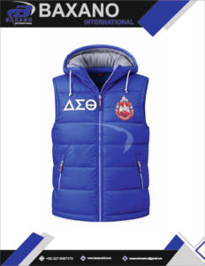 Gilet matelassé Delta Sigma Theta Sorority avec broderie personnalisée de lettres grecques, bleu royal, à capuche, tricoté, imperméable et coupe-vent pour homme - Product Image 5