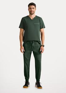 Conjuntos de uniformes de tejido ecológico personalizados de alta calidad, conjunto de uniformes de enfermera sin mangas elásticos Unisex para uso en salón de belleza - Product Image 3