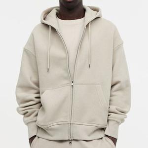 2025 nouveau Design Y2K Zipup recadrée Boxy Fit sweat à capuche 420 Gsm poids lourd hiver chaud décontracté personnalisé broderie impression hommes à capuche - Product Image 6