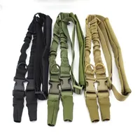 Sling à deux points Pistolet traditionnel Pistolet tactique Sling Chasse Sangle Ajusteur de longueur Crochet en métal et boucle à dégagement rapide Noir Tan