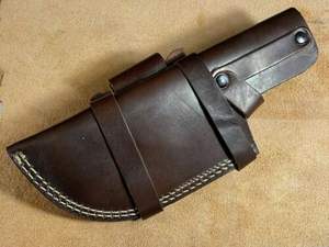 Étui en cuir personnalisé OEM fait main pour couteaux cousu à la main finition de haute qualité design portable noir - Product Image 5