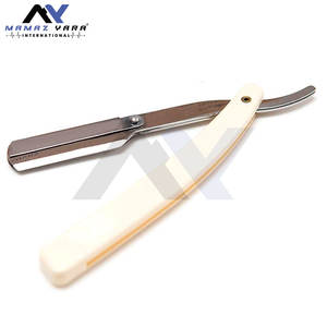 Maquinillas de afeitar rectas con embalaje de papel, cerradura oscilante, mango de plástico, logotipo personalizado, afeitadoras de peluquería - Product Image 5