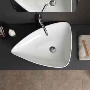 Lavabo de Cerámica con Diseño Moderno en Forma de Gota para Encimera - Product Image 6