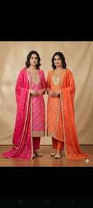 ชุดเดรสงานปาร์ตี้แบบดั้งเดิม ผ้าคลุมไหล่ปักลายสวยงาม งานปักเลื่อมแบบหนักแน่น ดูหรูหรา แห้งเร็ว พร้อมเสื้อท่อนบนและกางเกงชาราร่า - Product Image 3