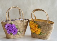 Tas Wanita May Tre La LTL Collection Ramah Lingkungan Buatan Tangan dari Eceng Gondok Alami Desain Modis Dua Pegangan Terbuka