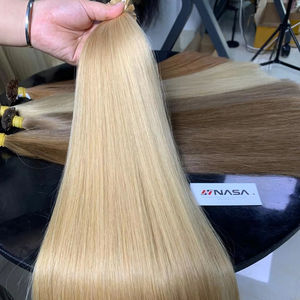 Prix de gros Extensions de cheveux à la kératine vietnamienne Remy 100g couleur claire 60cm longueur Machine Double trame paquets de cheveux bruts - Product Image 1