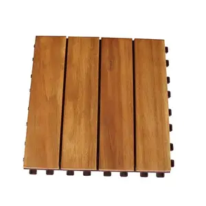 Many Slats Wood Deck Tiles Custom Wood Plastic Laminate Balcony Flooring Tiles Wpc Outdoor Terrace Waterproof Decking