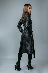 Chaquetas de Punto de Cuero Genuino para Mujer, Nuevas y Elegantes para Invierno, Transpirables, Impermeables, Resistentes al Viento, Reversibles y Estampadas, Precio de Fábrica - Product Image 4