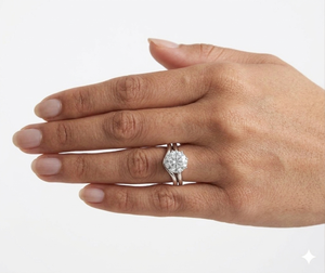 Lurba Jewels 2 Ct Round Cut Lab Grown Diamond Vintage Engagement Wedding Ring Set Solid 14K White Gold IGI Certified Bridal Ring - Product Image 6