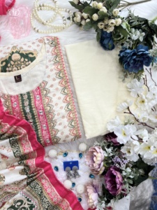 Vêtements indiens de créateur modernes, nouvelle arrivée, Kurti pantalon dupatta en géorgette avec broderie à la main, costume Salwar pour les fêtes - Product Image 5