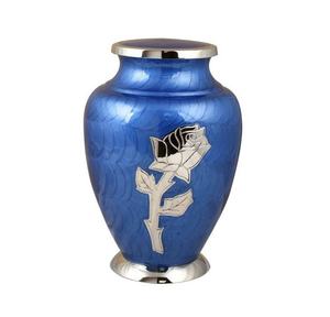 โกศศพอะลูมิเนียมสไตล์อาร์ตเดโค สำหรับบรรจุอัฐิมนุษย์  สีน้ำตาลทอง  งานแฮนด์เมด  ความจุ 1-2 ลิตร  สำหรับวางบนแท่นบูชา - Product Image 1