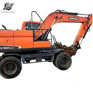 Excavadora de Ruedas Usada Doosan DX150 de 15 Toneladas con Cucharón de 0.75m³, Marca Coreana Original, Excavadora de Construcción Mediana con Pocas Horas de Uso y Certificación CE - Product Image 1