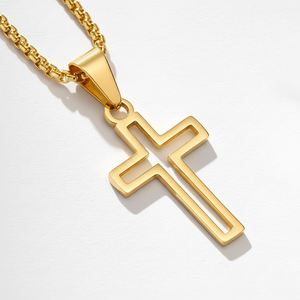 Collier tendance en acier inoxydable CAOSHI pour homme et femme, argent, noir, or 18 carats, perle, plaqué rhodium, chaîne en boîte, excellente idée cadeau ! - Product Image 6