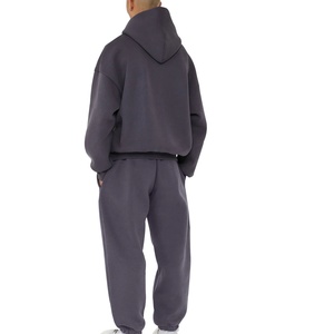 Logotipo personalizado 400GSM 500GSM Hombres Caja de gran tamaño Ajuste Grueso Pesado Algodón Hombro caído Boxy en blanco Sudadera con capucha recortada Hombres - Product Image 2