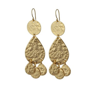 Gancho para pendientes de latón de la mejor calidad 100%, joyería de latón macizo martillado Tribal elegante con perlas y diamantes para regalos - Product Image 3