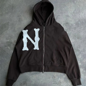 เสื้อมีฮู้ดผ้าฟลีซพิมพ์ลายออกแบบได้ตามต้องการสำหรับผู้ชายมีฮู้ดลำลองสไตล์วินเทจระบายอากาศได้ดีดีไซน์ไร้รอยต่อสำหรับฤดูหนาวขนาดพิเศษ - Product Image 2