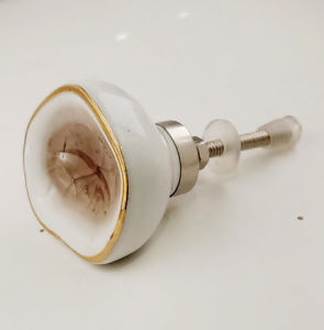 Boutons marocains de luxe en céramique glaçure dorée poignées de tiroir marron clair pour chambre à coucher armoire commode cuisine - Product Image 5