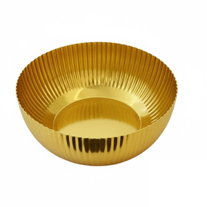 Bol à chocolat rond de style vintage, de la plus haute qualité, en métal doré, pour servir des collations, des desserts et autres aliments - Product Image 1
