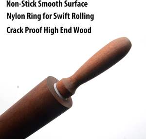 Rouleau à pâtisserie classique en bois de 17 pouces, rouleau à pâtisserie en bois de sapelli pour la pâtisserie, non toxique, fin - Product Image 2