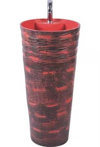 Lavabo sur pied en porcelaine rouge de haute qualité Jeker Set Lavabo Lavabo Twyford Designer pour la Libye Afrique Inde Exportation - Product Image 3