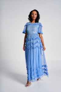 Robe de soirée élégante à manches longues, style années 1920, avec des perles, pour mariage, de la marque Platinum White Gatsby Miss Fisher, avec des détails ornés, pour femmes enceintes - Product Image 2