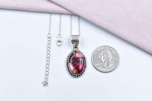 Collar con colgante de turquesa de Dalia Rosa hecho a mano en plata de ley con cadena ajustable de 18 pulgadas para ella - Product Image 3