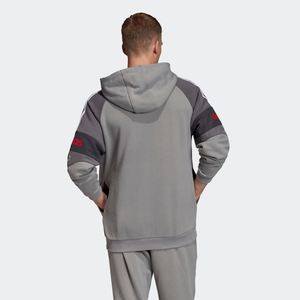 Adidas Originals Spirit Fb Oh Hood Felpe Attive da Uomo con Cappuccio Colore: Grigio Tre/Carbonio 100% Autentico - Product Image 4