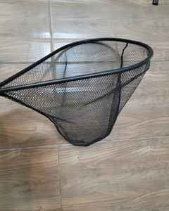 Outdoor Fly Fishing Landing Net with <b>Wooden</b> Frame and Rubber Mesh Hand-Cast Trout Catching Tool - Product Image 2