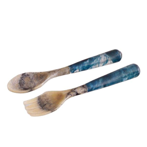 New Design Handmade Resin Angel Style Salad Server Set with Long Handle Spoon and Fork Waterproof - Product Image 3