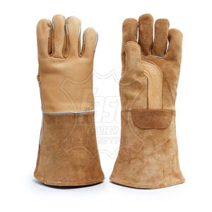 Gants en cuir pour l'industrie lourde, résistants à la chaleur, gants de sécurité en cuir pour la soudure, avec extension, pour la soudure MIG TIG Stick - Product Image 1
